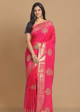 Traditional Rani Weaved Saree image number 0